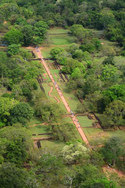 Sigiriya-Gartenanlage von oben