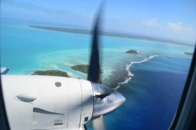 Anflug auf Aitutaki